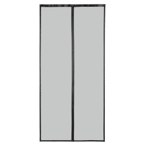 Schwarzes Easymaxx Moskitonetz mit Magnetverschluss für Tür, 100x210 cm.