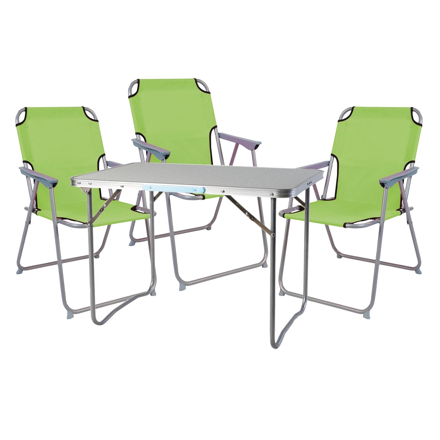 Mojawo 4 Teilig Campingmöbel Set Alu mit Tragegriff Limegrün Camping L70xB5 günstig online kaufen