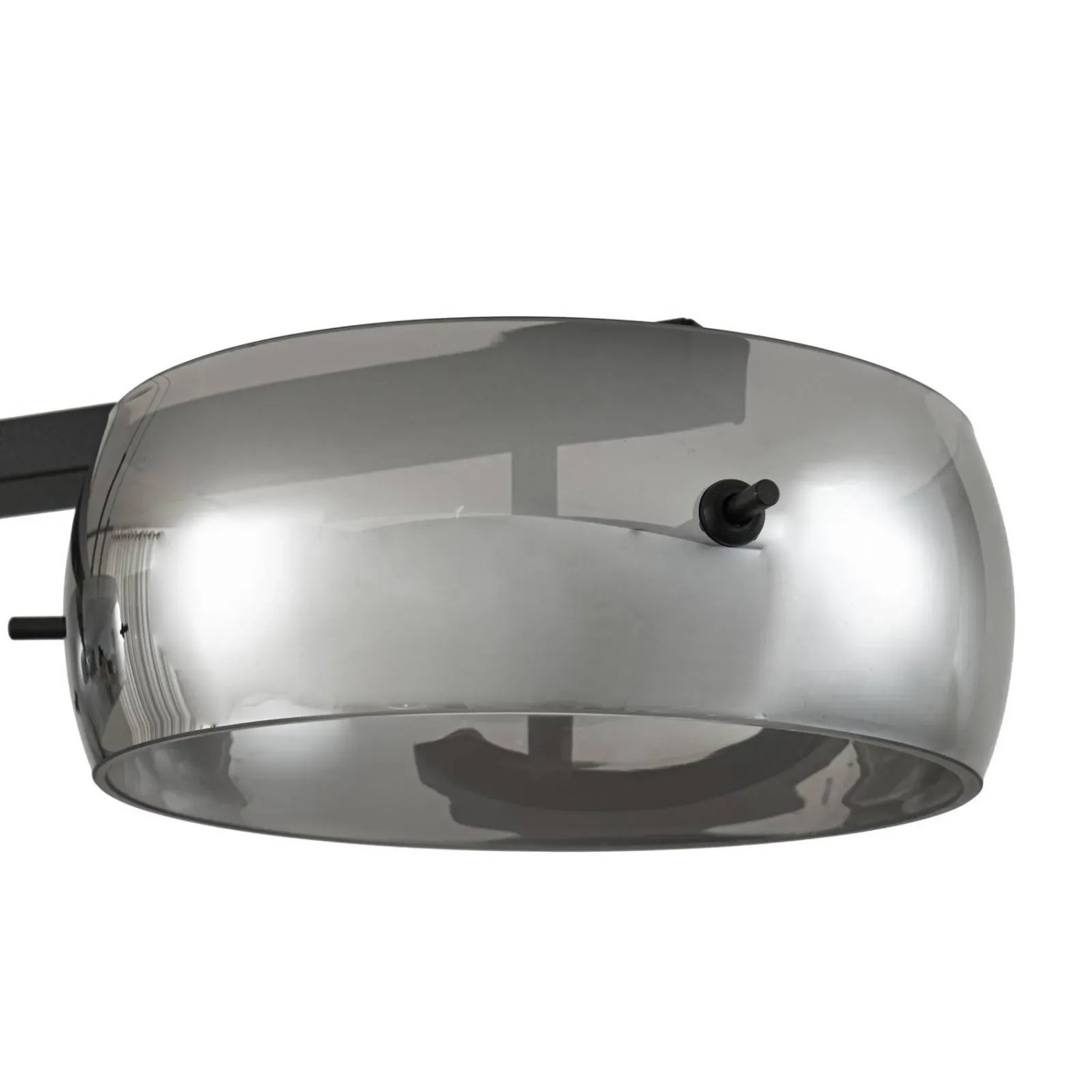 Moderne, dimmbare LED Pendelleuchte Martis, 4-flammig, schwarz/rauchgrau, aus Glas. Wohnzimmerleuchte.
