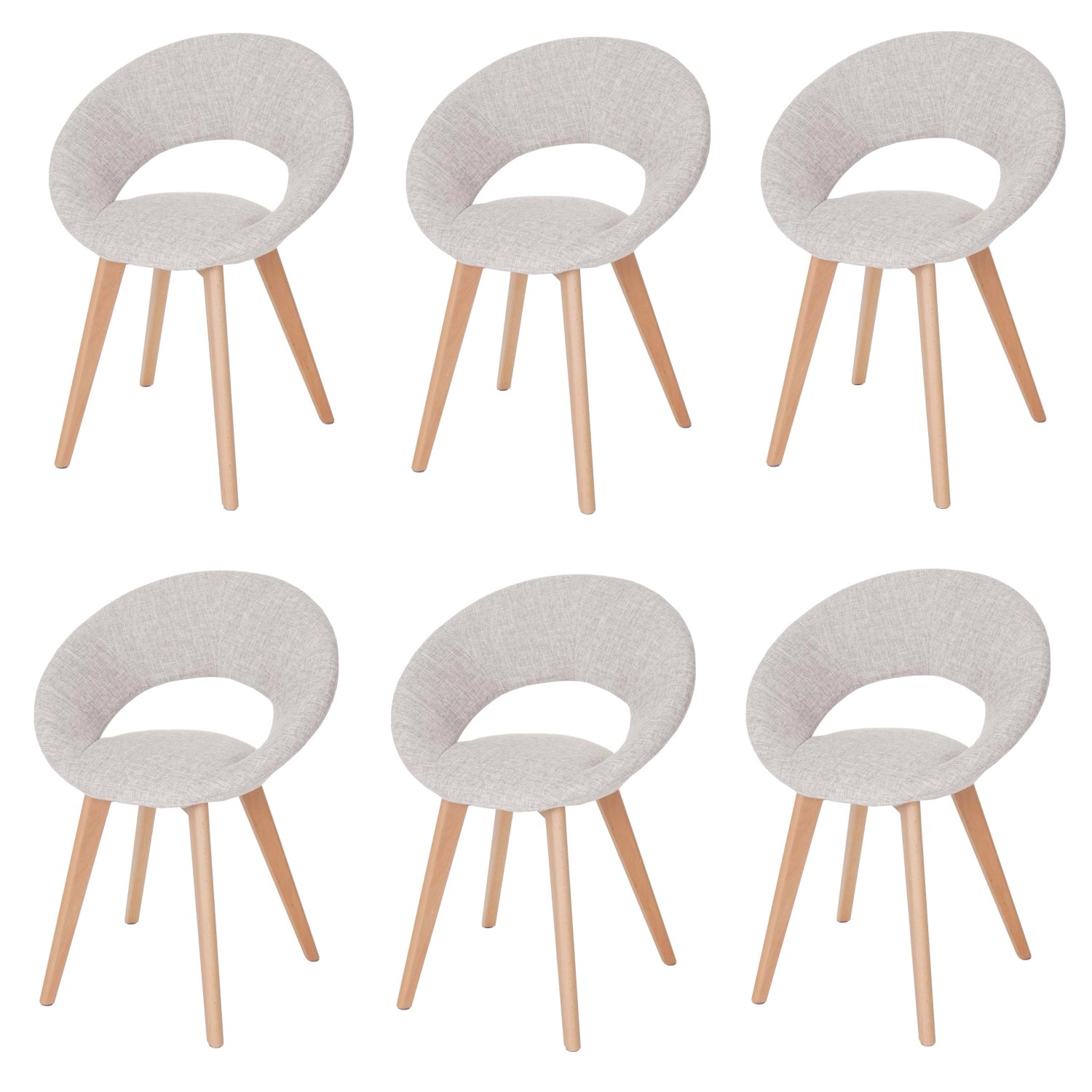 MCW Esszimmerstuhl Almada III 6er Set Textil Creme/grau günstig online kaufen