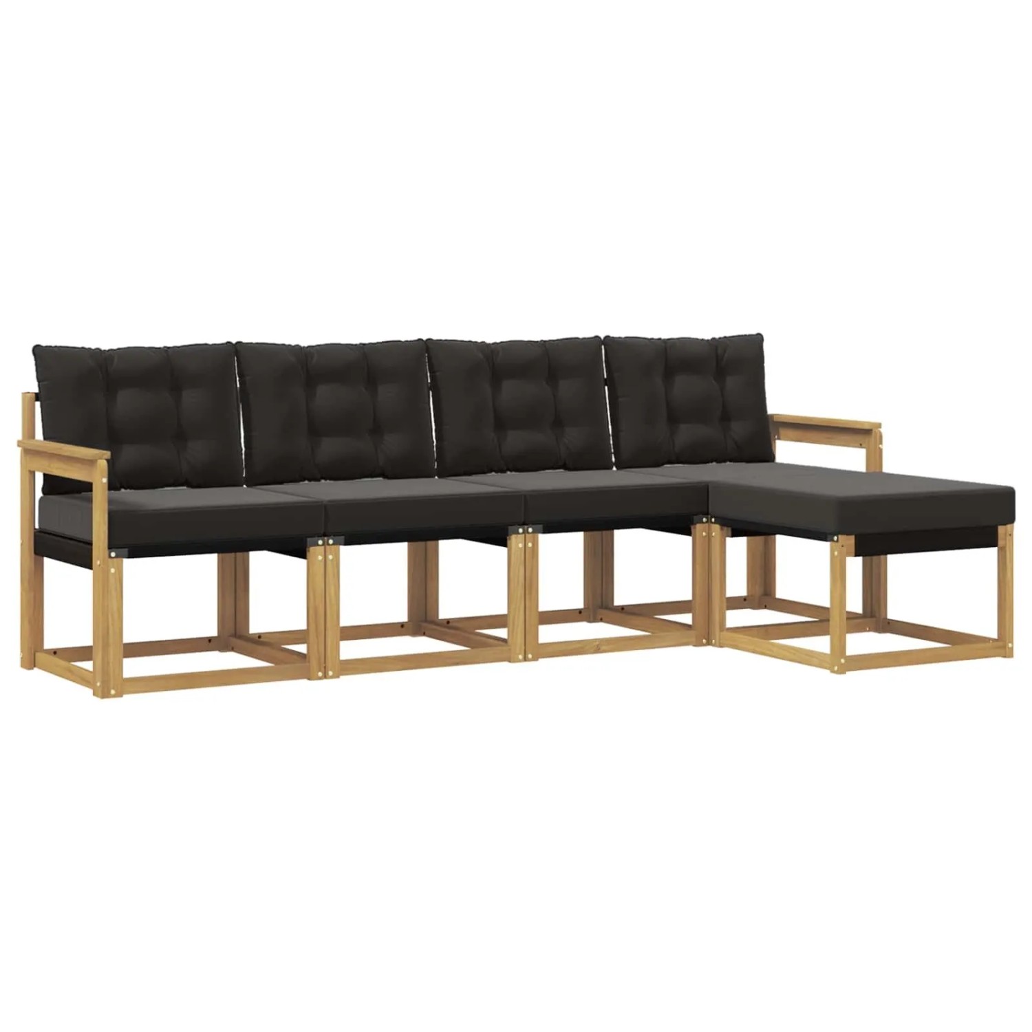vidaXL Outdoor-Sofagarnitur mit Kissen 5-Tlg Weiß und Schwarz 3389374