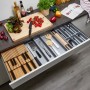 SOTECH ORGA-BOX Vario SET 1 Silbergrau für 120er Schublade Mehrzweckeinsatz Messerhalter Besteckeinsatz Antirutschmatte Orga-Weave_4