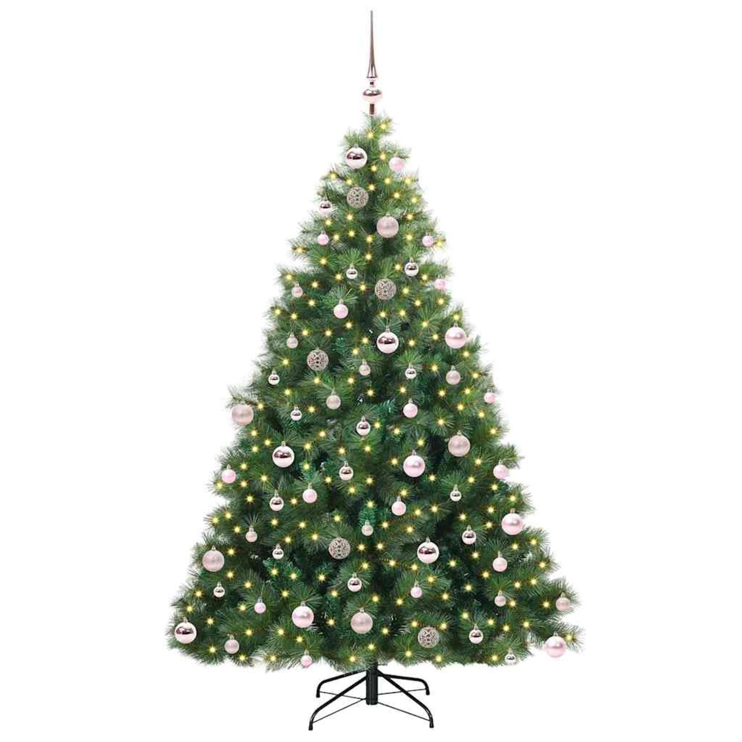 vidaXL Künstlicher Weihnachtsbaum mit 300 LEDs Grün 180 cm PE und PVC 3397785