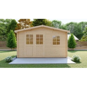 Finn Art Gartenhaus Schweden 18 aus Holz  28 mm Blockbohlen 4×3 m mit Doppeltür