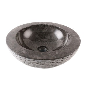 Wohnfreuden Andesit Waschbecken 40 cm Schwarz Rund
