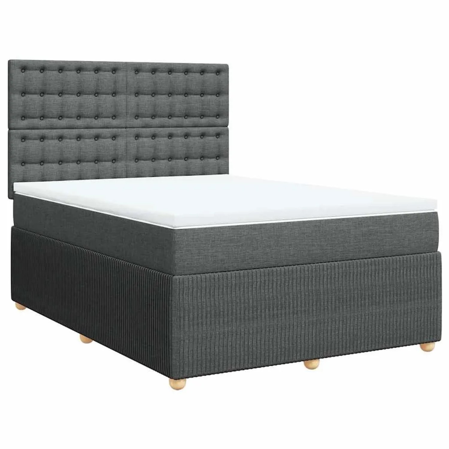 vidaXL Boxspringbett mit Matratze Dunkelgrau 140x200 cm Stoff 3294394 günstig online kaufen