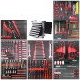 Mephisto Premium XXL Werkzeugwagen mit Werkzeugsortiment in 9 Schubladen und Ringschlüssel-Set.
