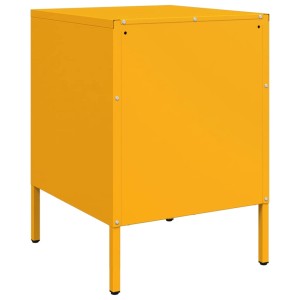 Senfgelber vidaXL Nachttisch aus Stahl, 36x39x50,5 cm, Modell 1.