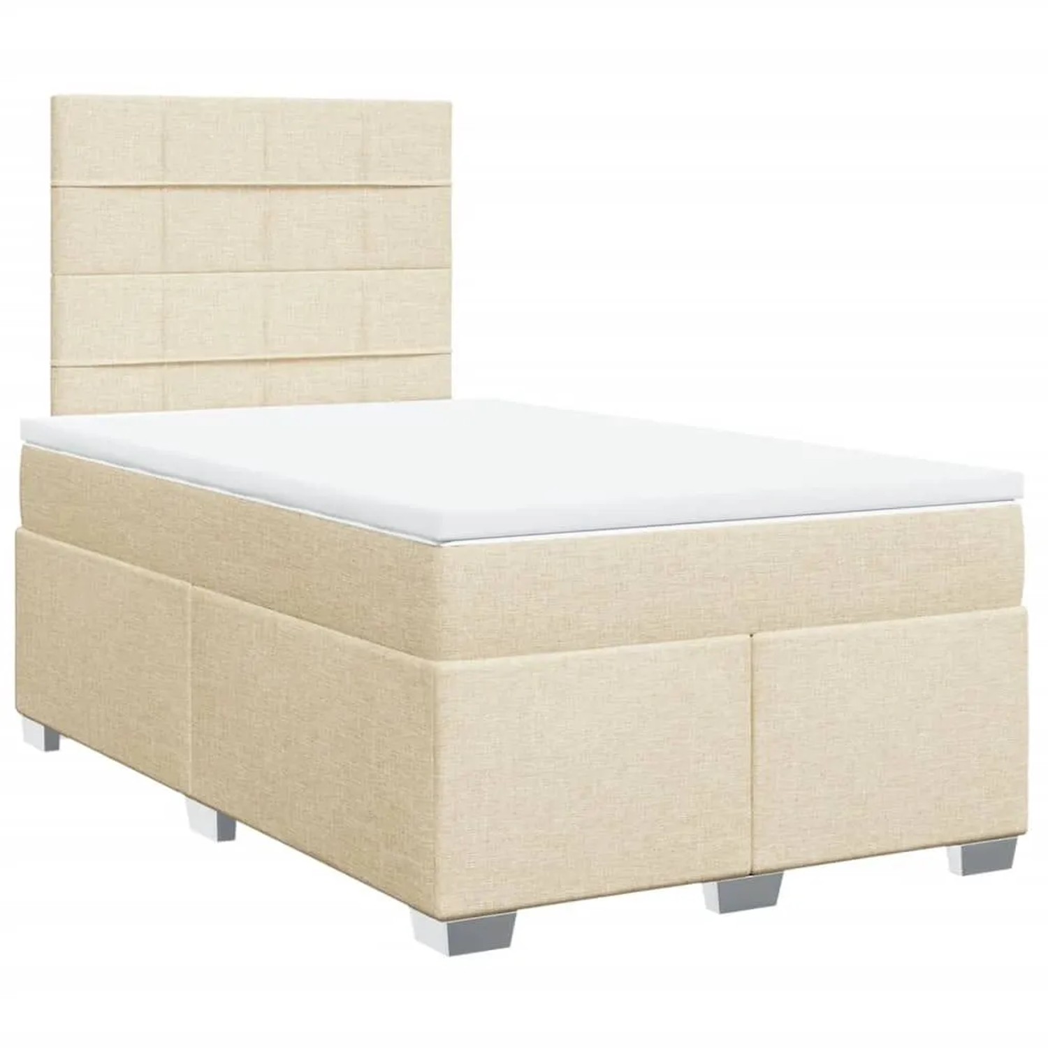 vidaXL Boxspringbett mit Matratze Creme 120x200 cm Stoff 3290460