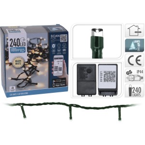 LED Lichterkette mit 240 warmweißen LEDs, App-Steuerung für innen und außen.