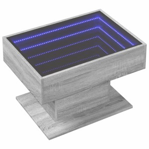 vidaXL LED-Couchtisch Grau Sonoma 70x50x45 cm Holzwerkstoff 847537