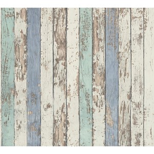 PROFHOME Vliestapete mit Holzoptik in Grau, Weiß und Beige. Dekorative Tapete für Wohnräume.