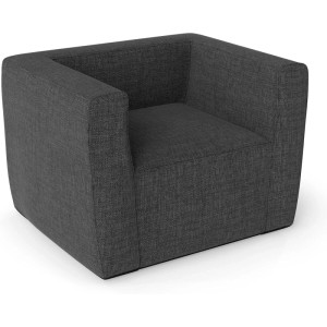 Graues Costway Loungesessel Sofa mit strukturiertem Stoffbezug. Breiter Sessel für Komfort.