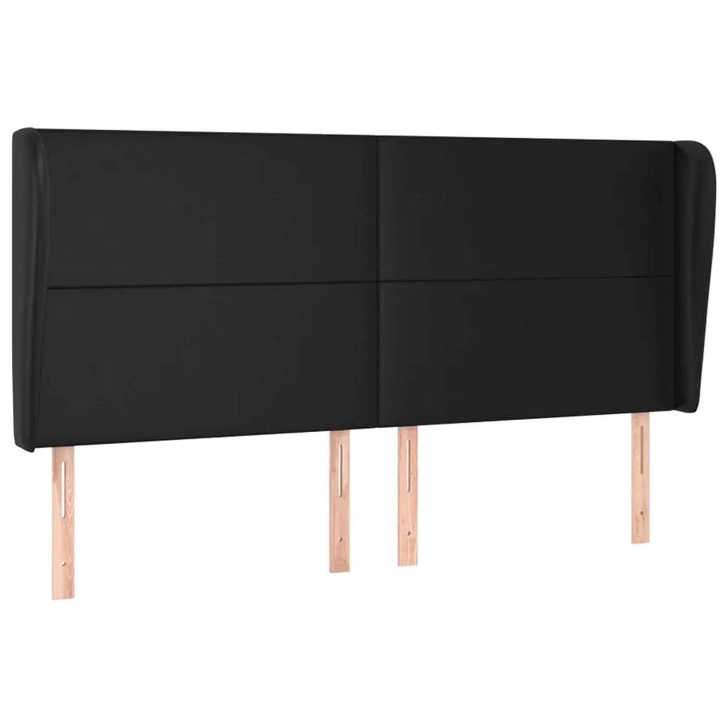 vidaXL Kopfteil mit Ohren Schwarz 163x23x118/128 cm Kunstleder 3117772