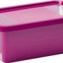 Violette Aufbewahrungsbox Bi XS mit Deckel und transparentem Sichtfenster.