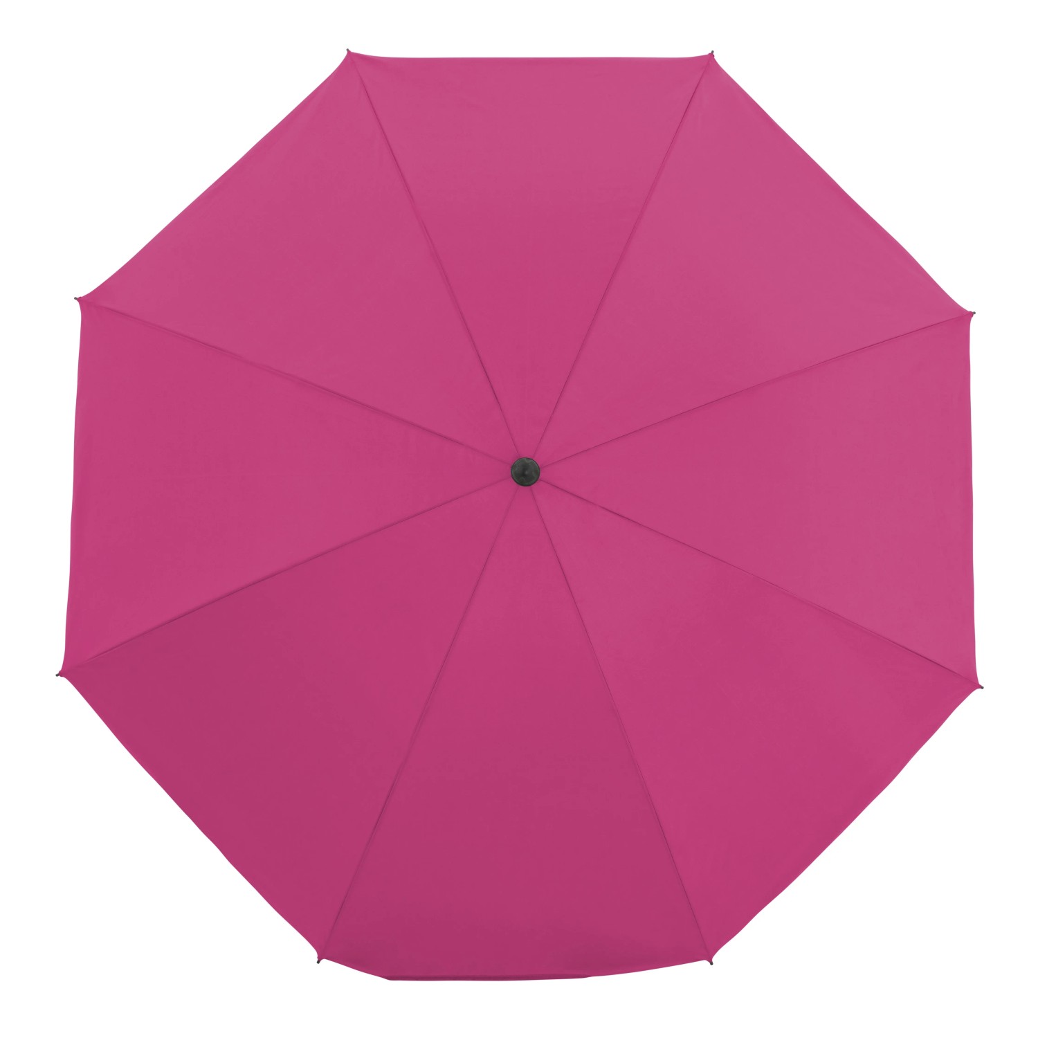 Pinker Derby Marktschirm COMO, Ø 165 cm, von oben. Sonnenschirm mit Handöffner.