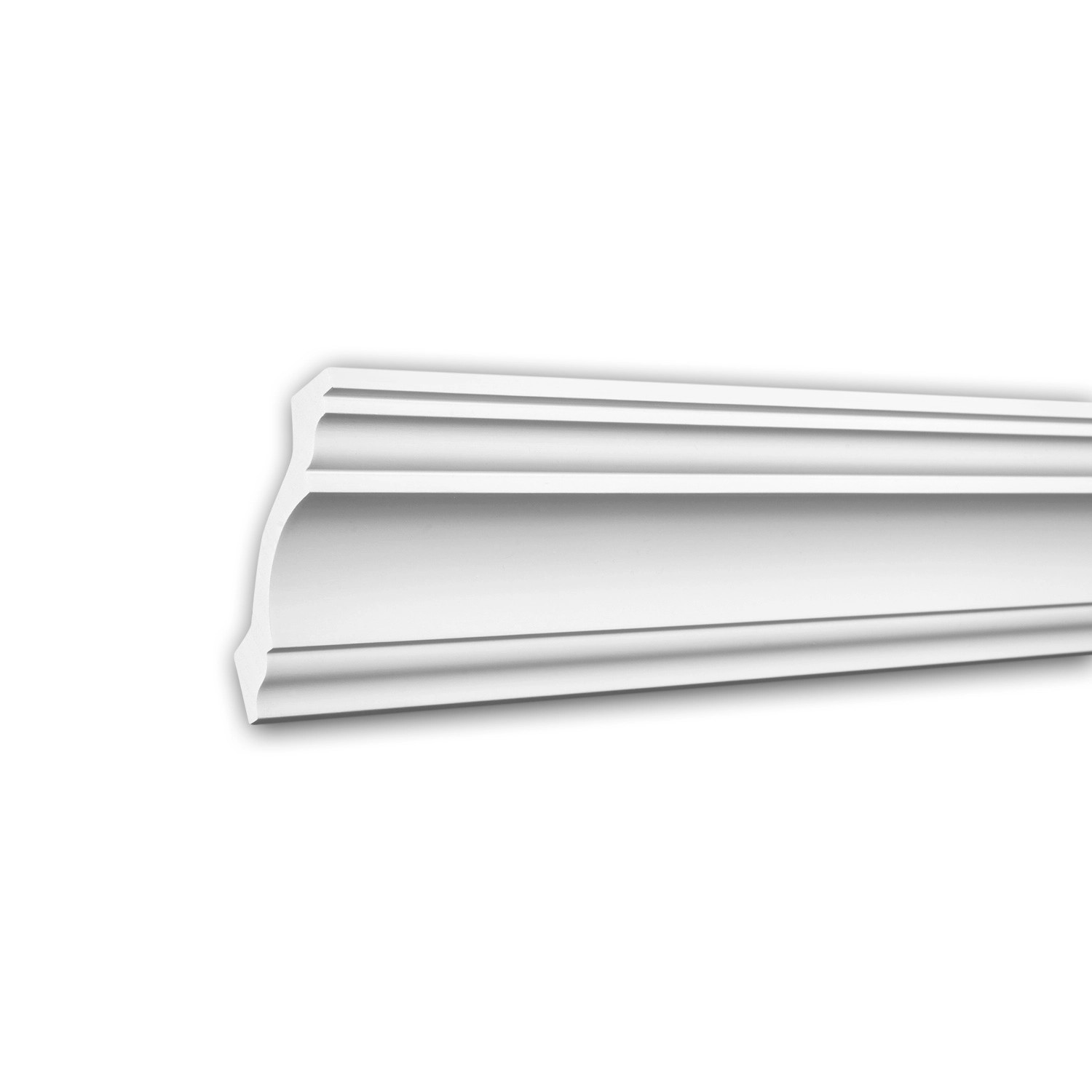 PROFHOME 150113 Eckleiste aus Polyurethan Deckenleiste Stuckleiste 2 m 200 cm x 8 cm x 8,4 cm Weiß