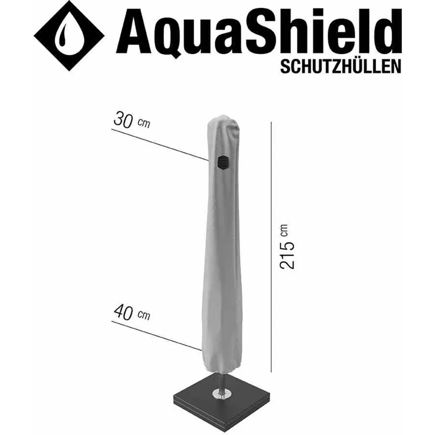Siena Garden Schutzhülle für Mittelstockschirm, AquaShield, 30-40 cm x 215 cm.