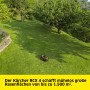 Kärcher RCX 4 Mähroboter auf Rasenfläche. Kabelloser Rasenmäher mit Igelerkennung und GPS.