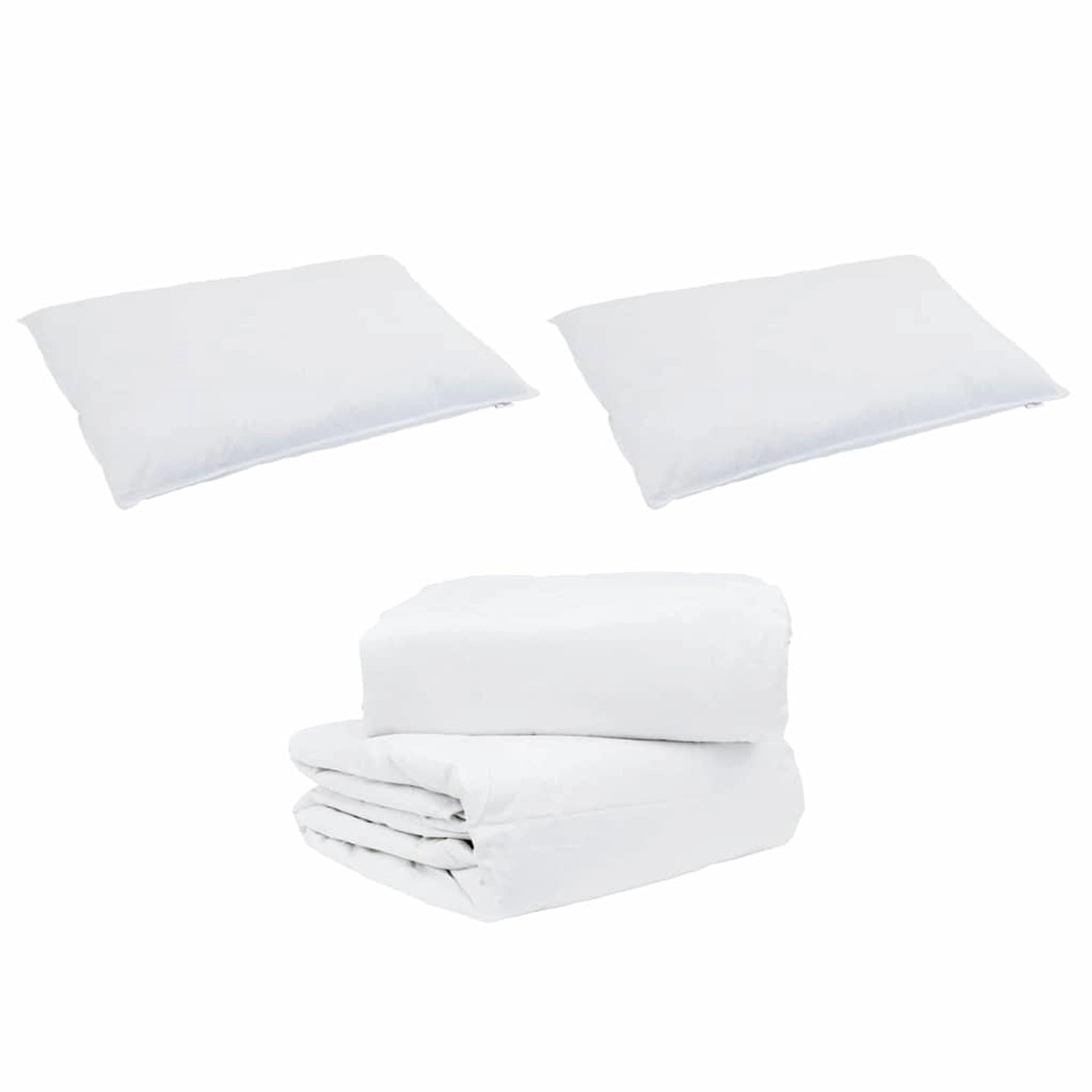 vidaXL Bettdecken Set mit Kissen 3-Tlg Weiß Daunenfeder 3377201 günstig online kaufen