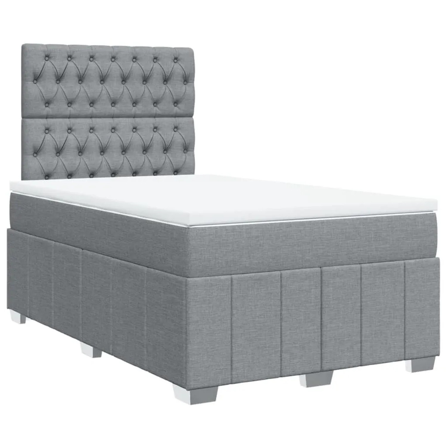 vidaXL Boxspringbett mit Matratze Hellgrau 120x190 cm Stoff 3291614 günstig online kaufen