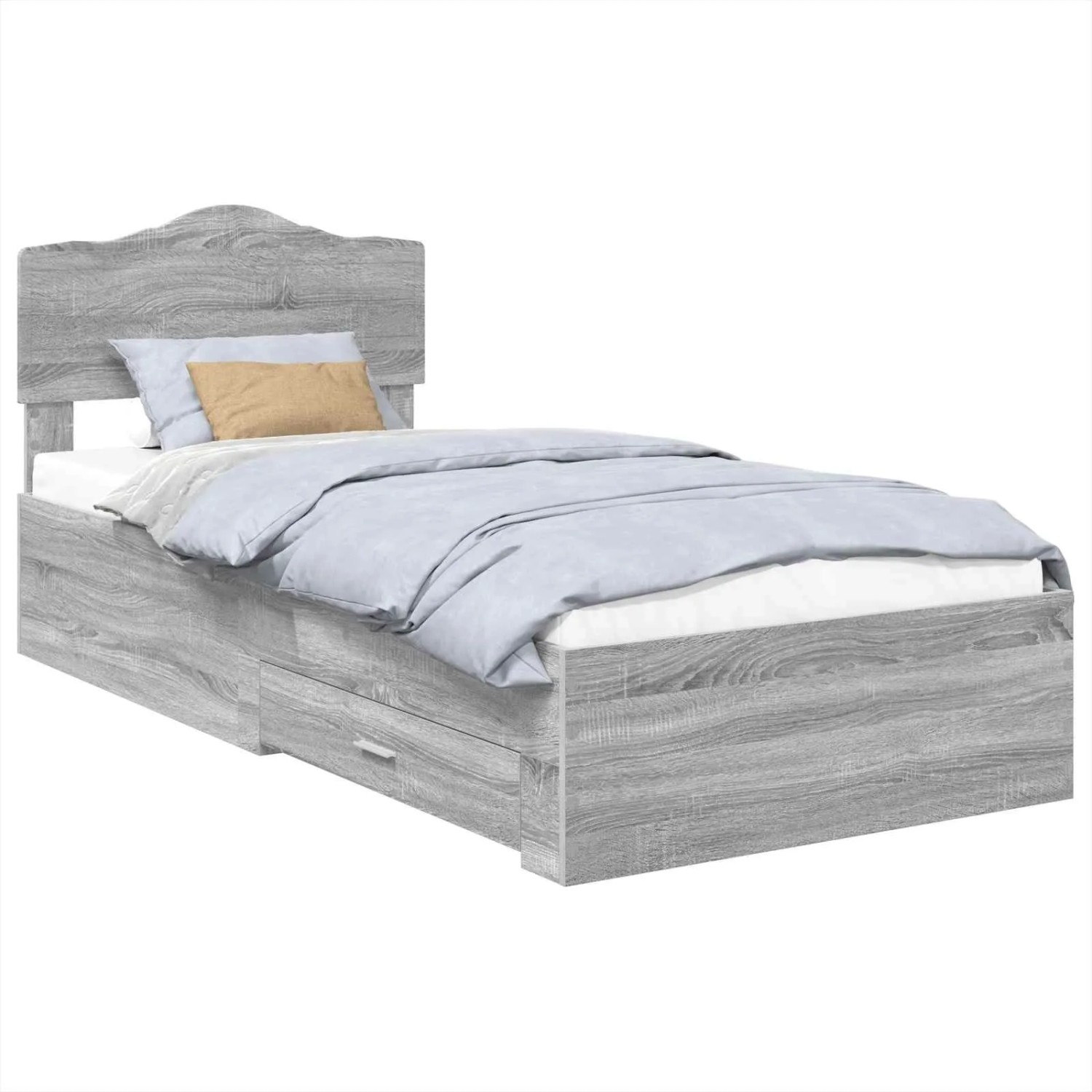 vidaXL Bettrahmen Grau Sonoma 100 x 200 cm Holzwerkstoff 3413234