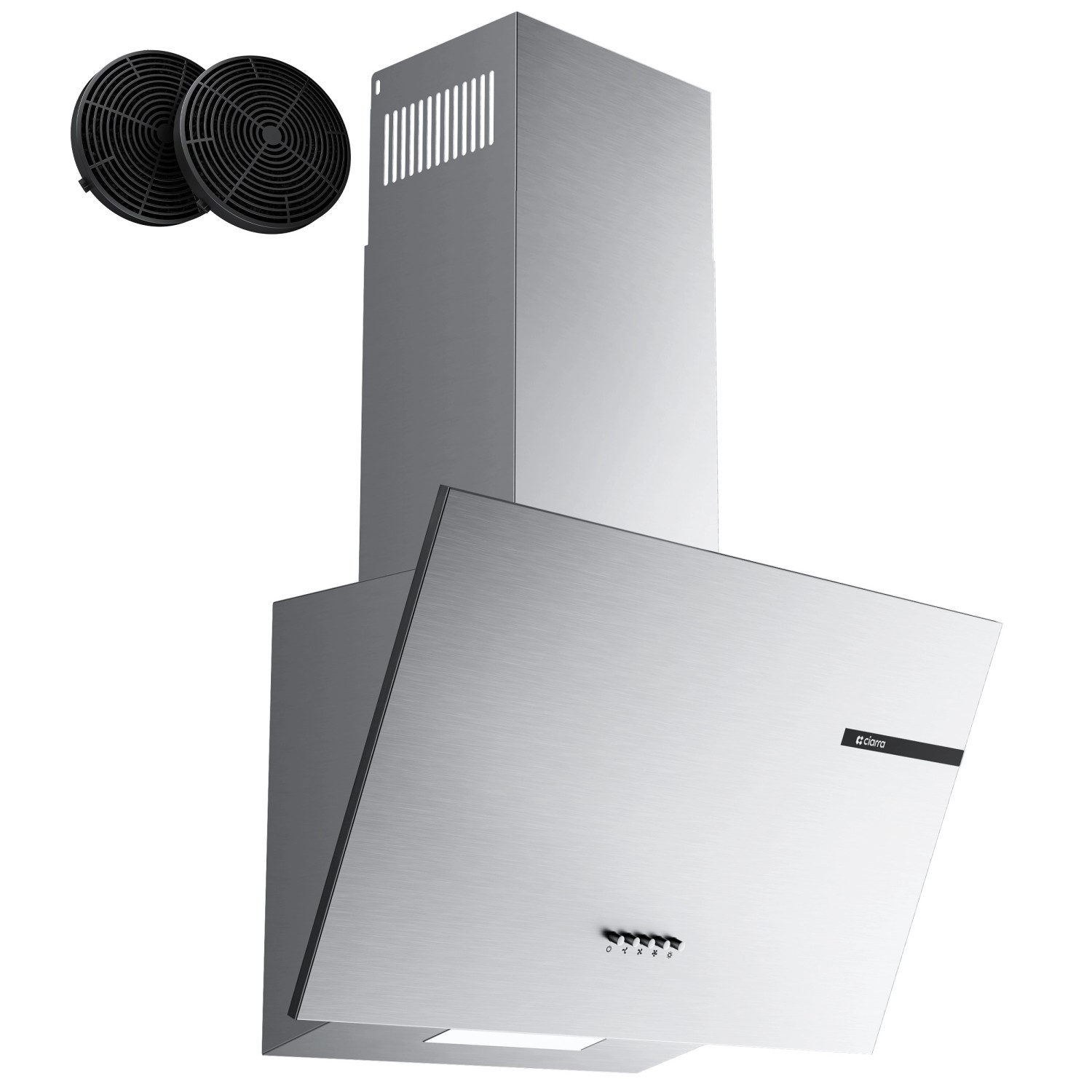 CIARRA Dunstabzugshaube A+ 580 m³/h 60 cm 3 Stufen Kopffreihaube VM6765AS