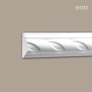 PROFHOME Zierleiste 151312, 84 m Set, weiße Wand- und Friesleiste mit Neo-Empire Stil.
