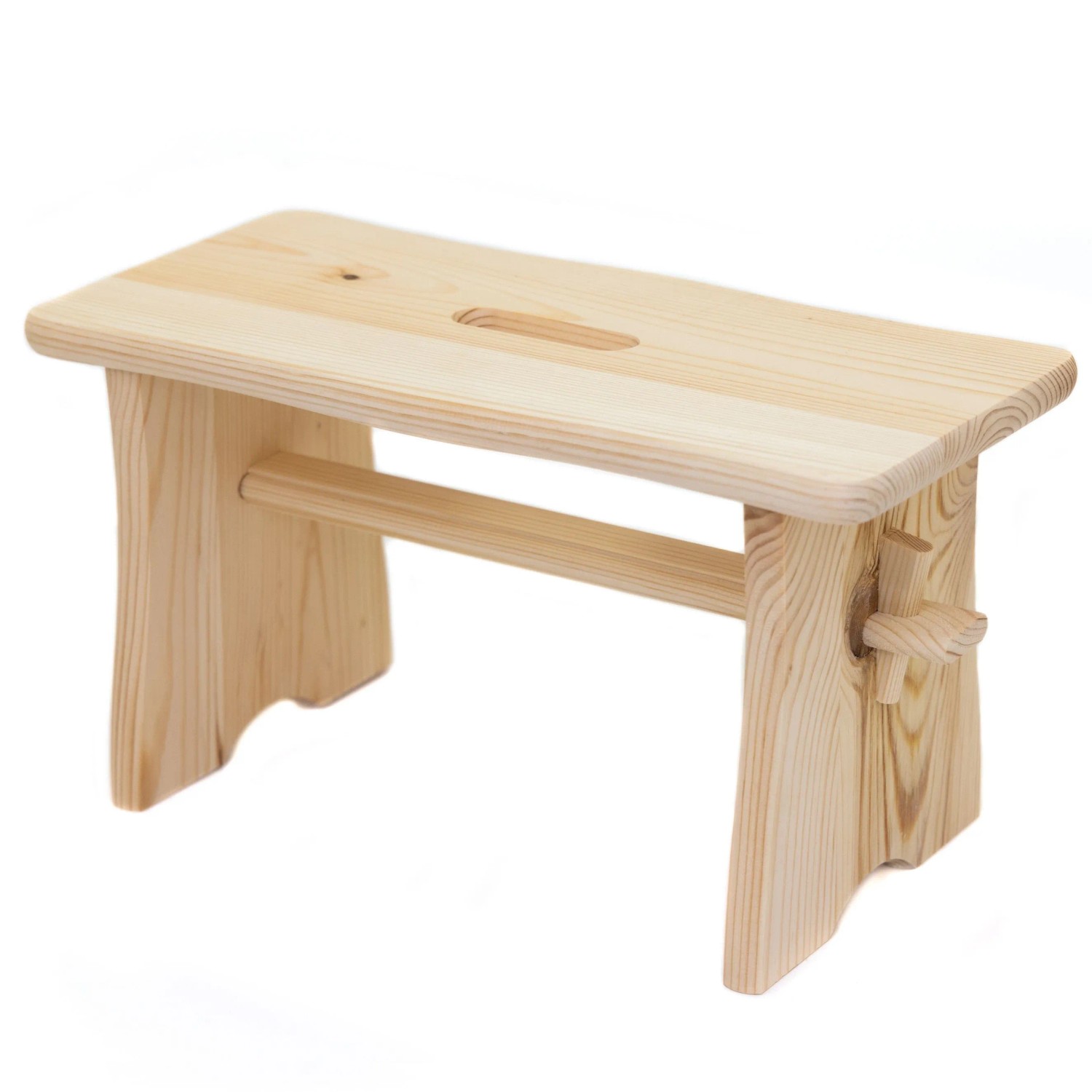 HolzFee Fußbank Holz 40 cm Hocker Kiefernholz Tritthocker, Schemel, Hütsche