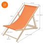 ECD Germany Liegestuhl 5Er Set Klappbar Orange aus Holz_2