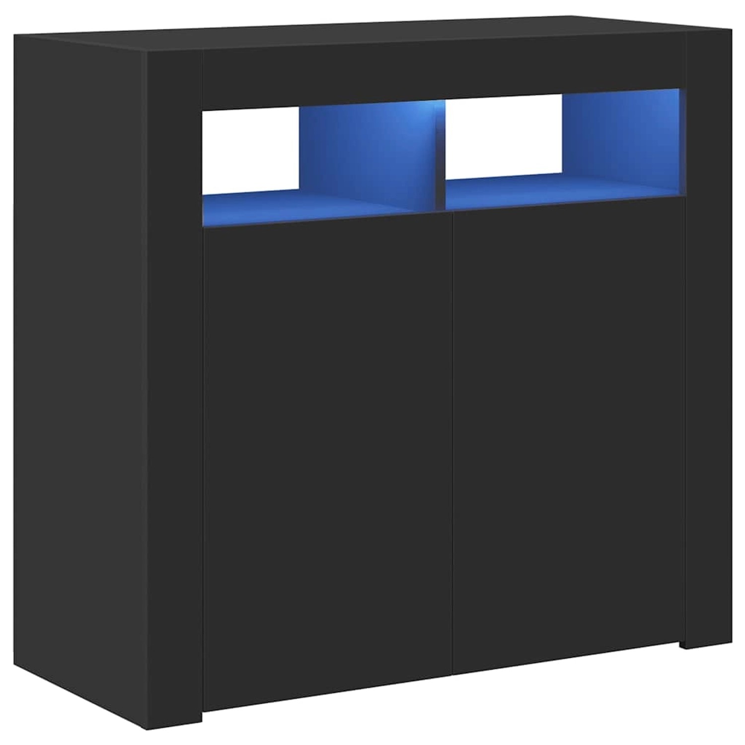 vidaXL Sideboard mit LED-Leuchten Schwarz 80x35x75 cm 804329
