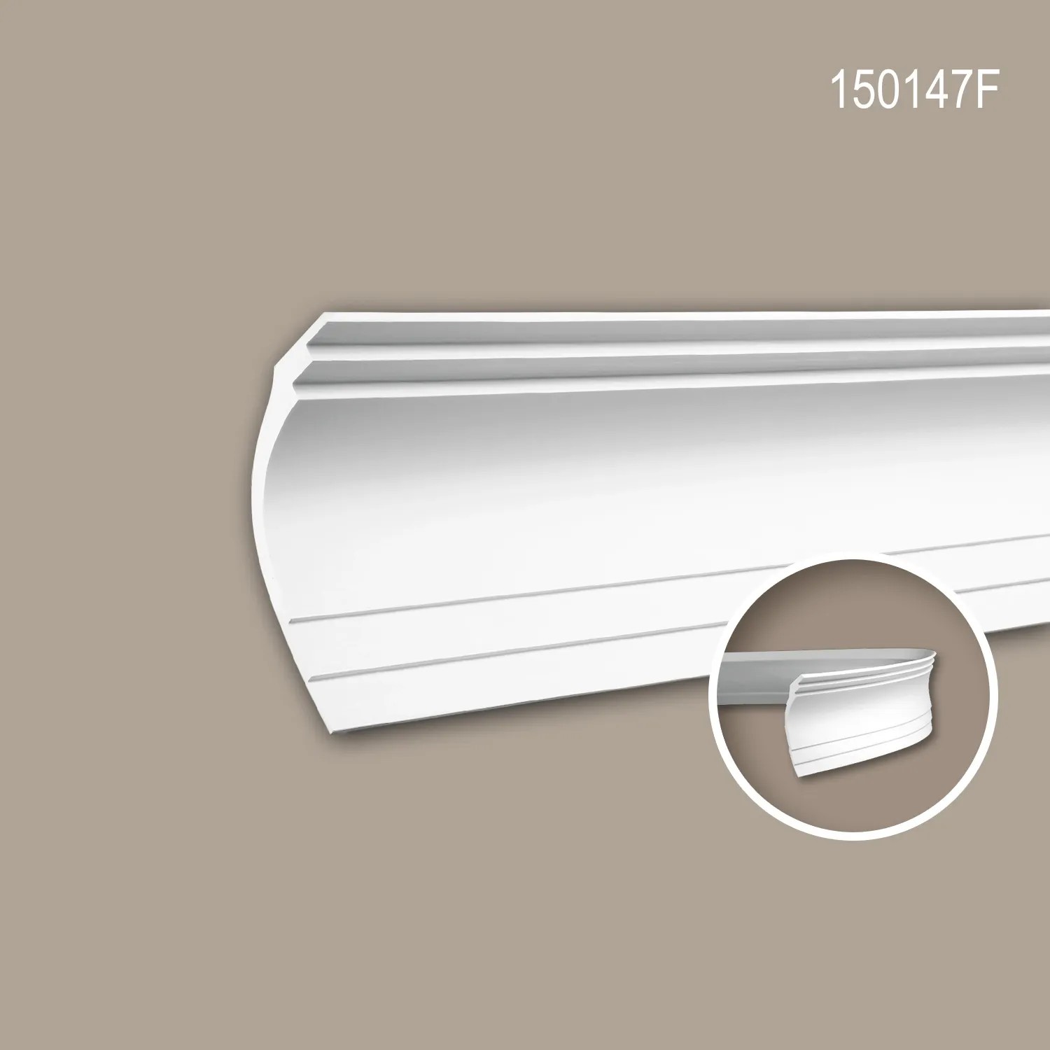Flexible, weiße PROFHOME Eckleiste/Stuckleiste aus Polyurethan, 200 cm lang.