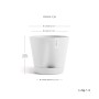 Weißer Ecopots Pflanztopf Venice 2 mit Untersetzer, 30x26,3 cm.