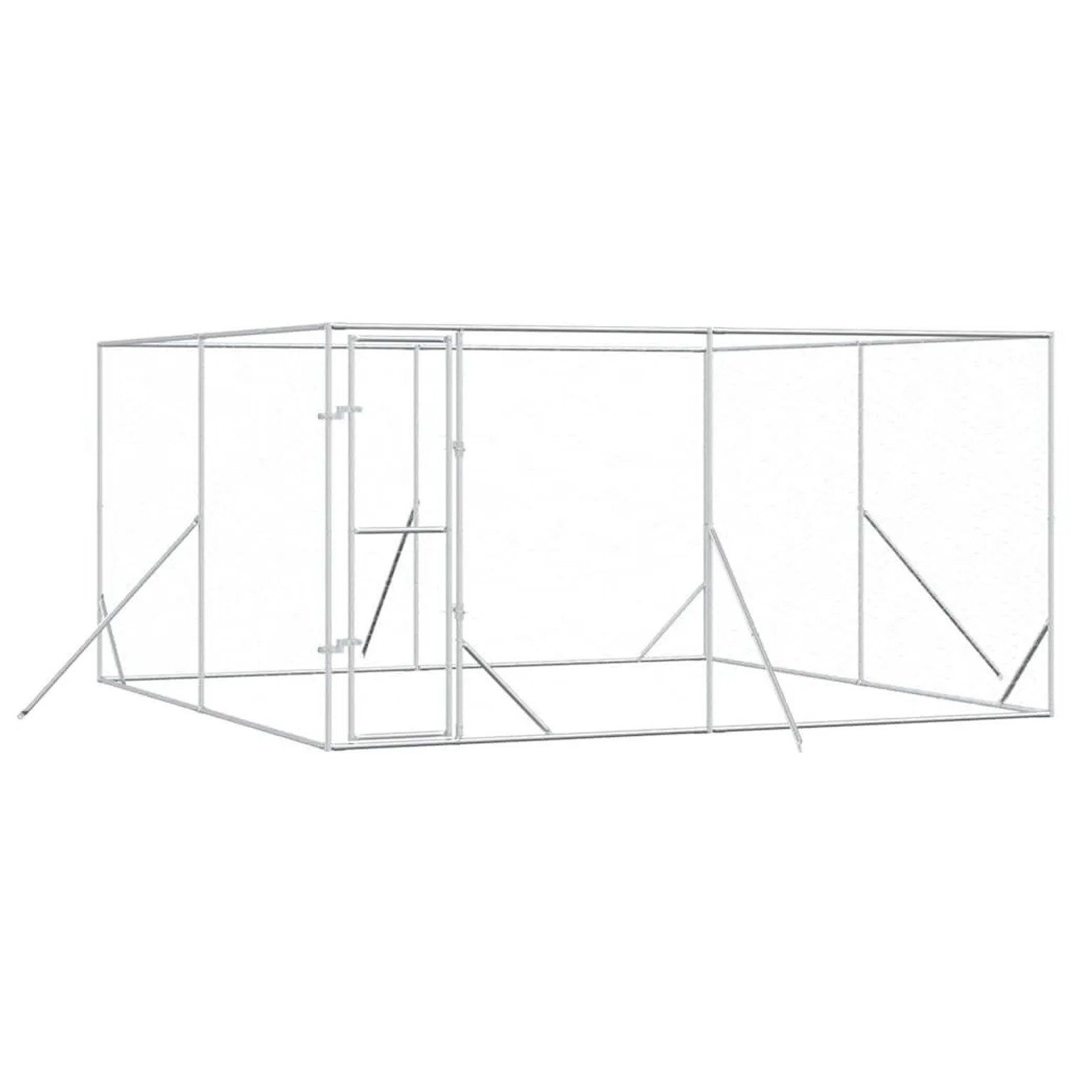 vidaXL Outdoor-Hundezwinger Silbern 4x4x2 m Verzinkter Stahl 3190455