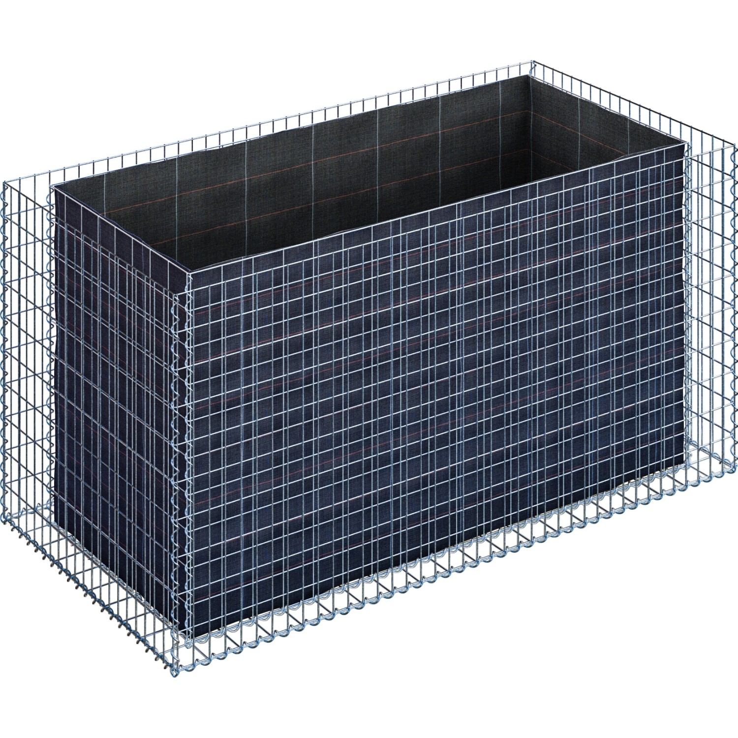 Gabiona Gabionen-Hochbeet eckig 100 x 200 x 100 cm Maschenw 5 x 10 cm Wand 10 cm
