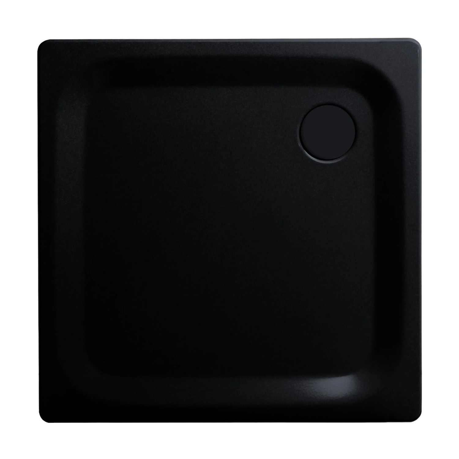 Sanicomfort Duschwanne Stahl 90 cm x 90 cm x 2,5 cm Schwarz Matt