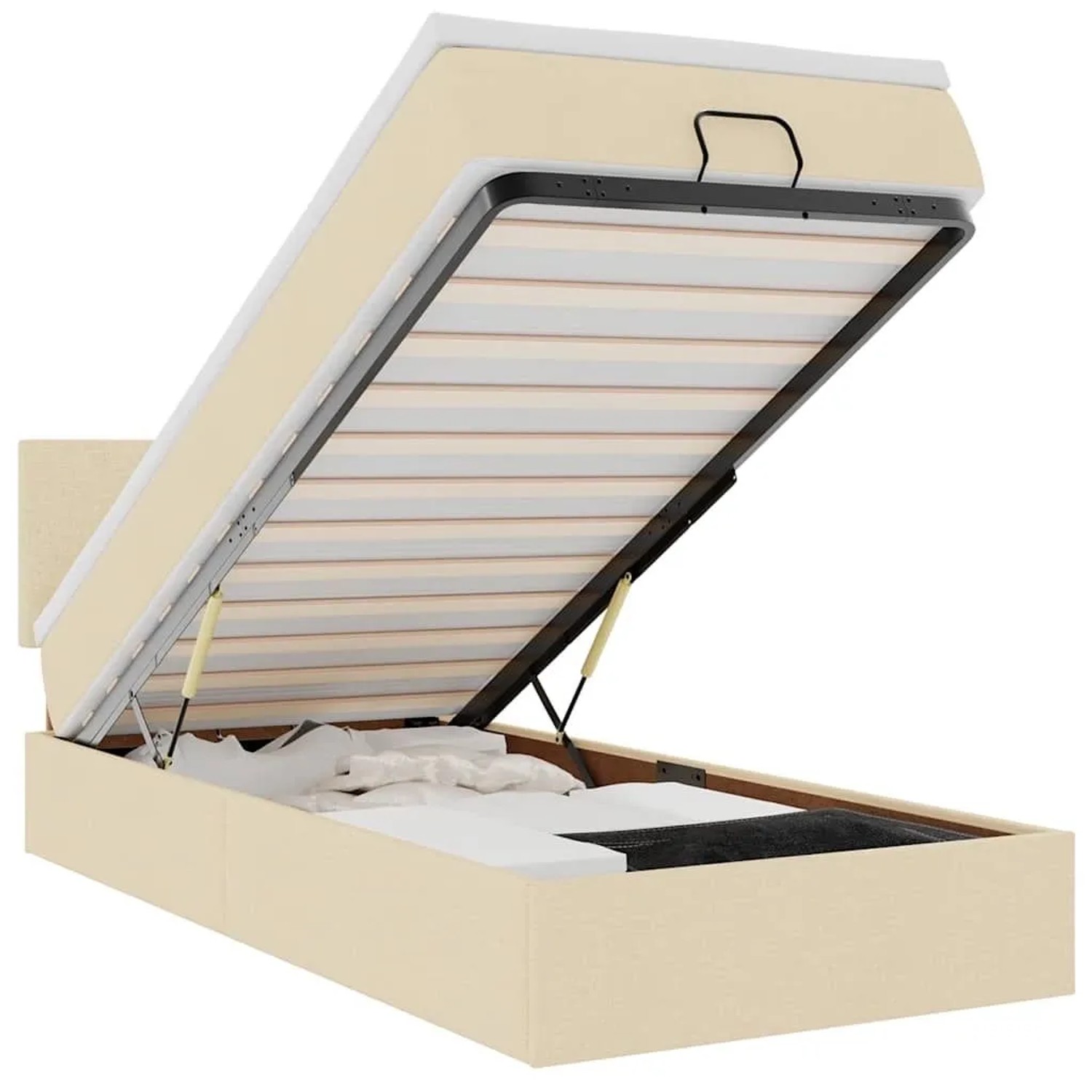 vidaXL Ottoman-Bett mit Matratze Creme 80x200 cm Stoff 3311336