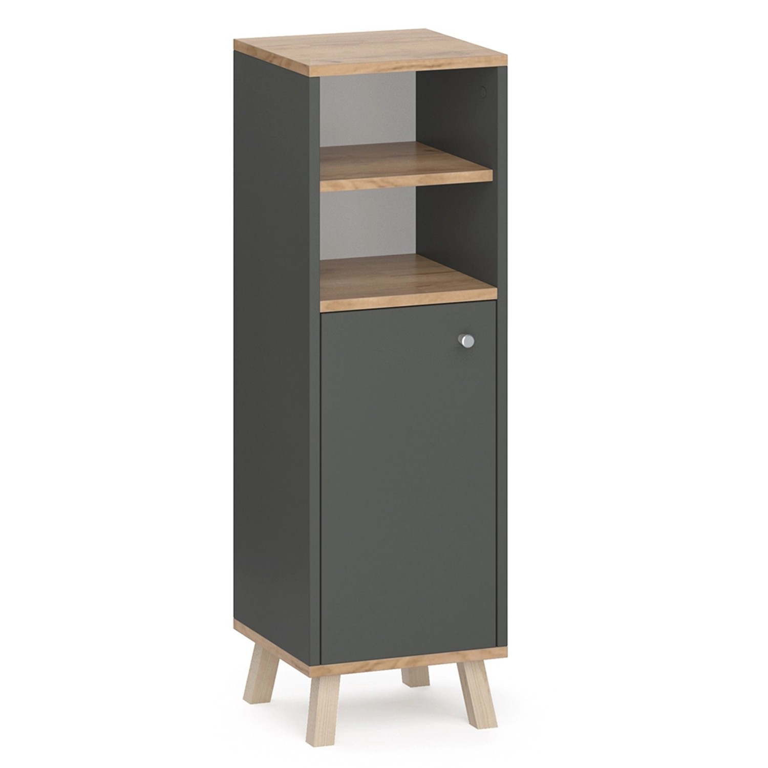 Vicco Midischrank Senyo Anthrazit/Goldkraft Eiche 30 x 95 cm
