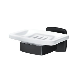 AM.PM Seifenschale Gem Schwarz mit Wandhalterung aus Glas.