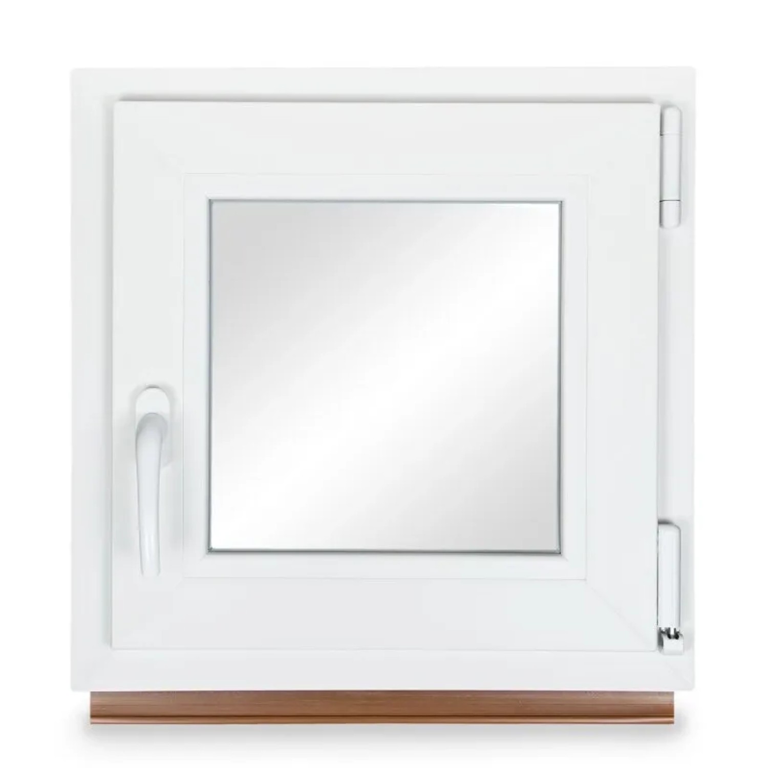 Neruli Kellerfenster Kunststoff Weiß Dreh-Kipp 70x70 cm BxH DIN Rechts 3 -Fach Glas Dichtung Grau