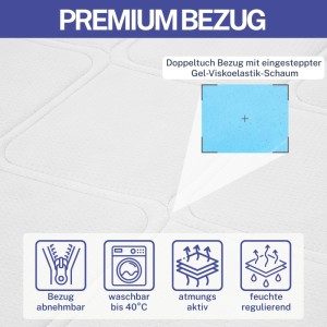 Arensberger RELAXX 7-Zonen Kaltschaum Matratze 120 x 200cm Höhe 25cm Gel-Schaum