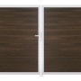 GroJa Solid Steckzaun Tor, DIN links, Walnuss, co-extrudiert, 2-flügelig.