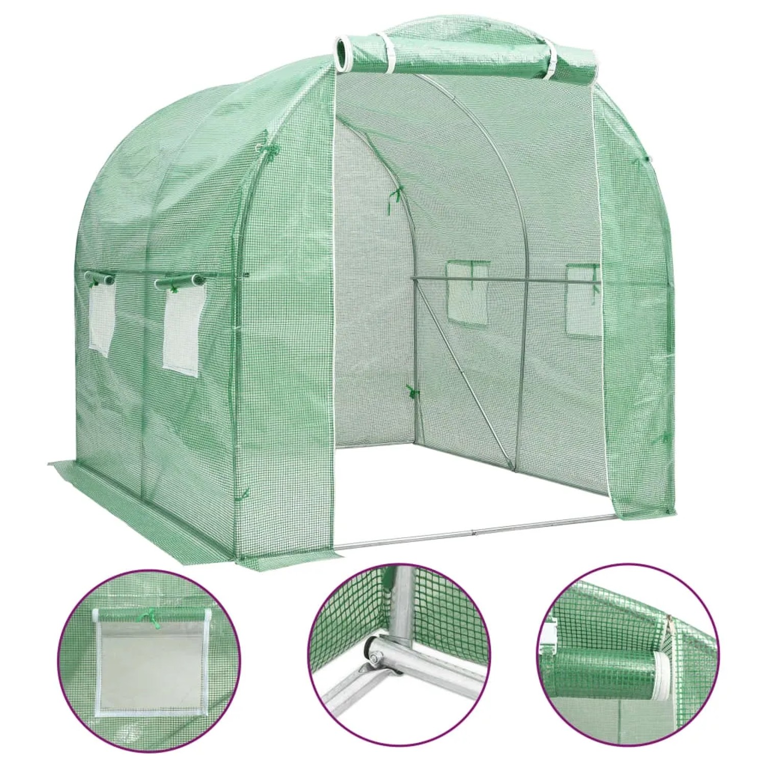 furnicato Gewächshaus 4 m² 2x2x2 m