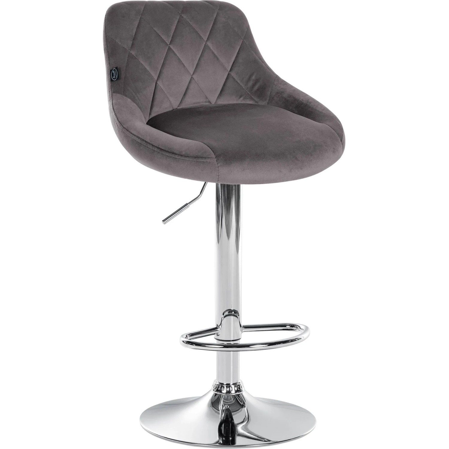 CLP Barhocker Lazio Samt Grau/Chrom
