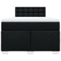 Schwarzes vidaXL Boxspringbett 120x200 cm mit Matratze und Kopfteil.