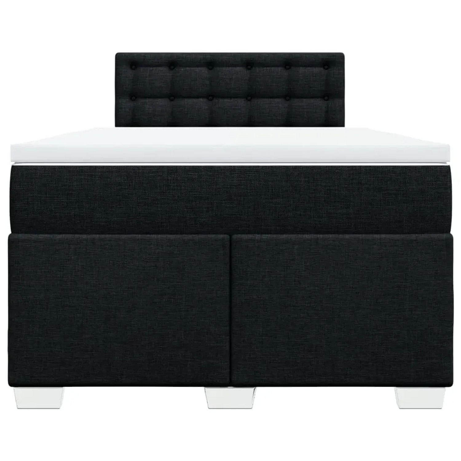 Schwarzes vidaXL Boxspringbett 120x200 cm mit Matratze und Kopfteil.