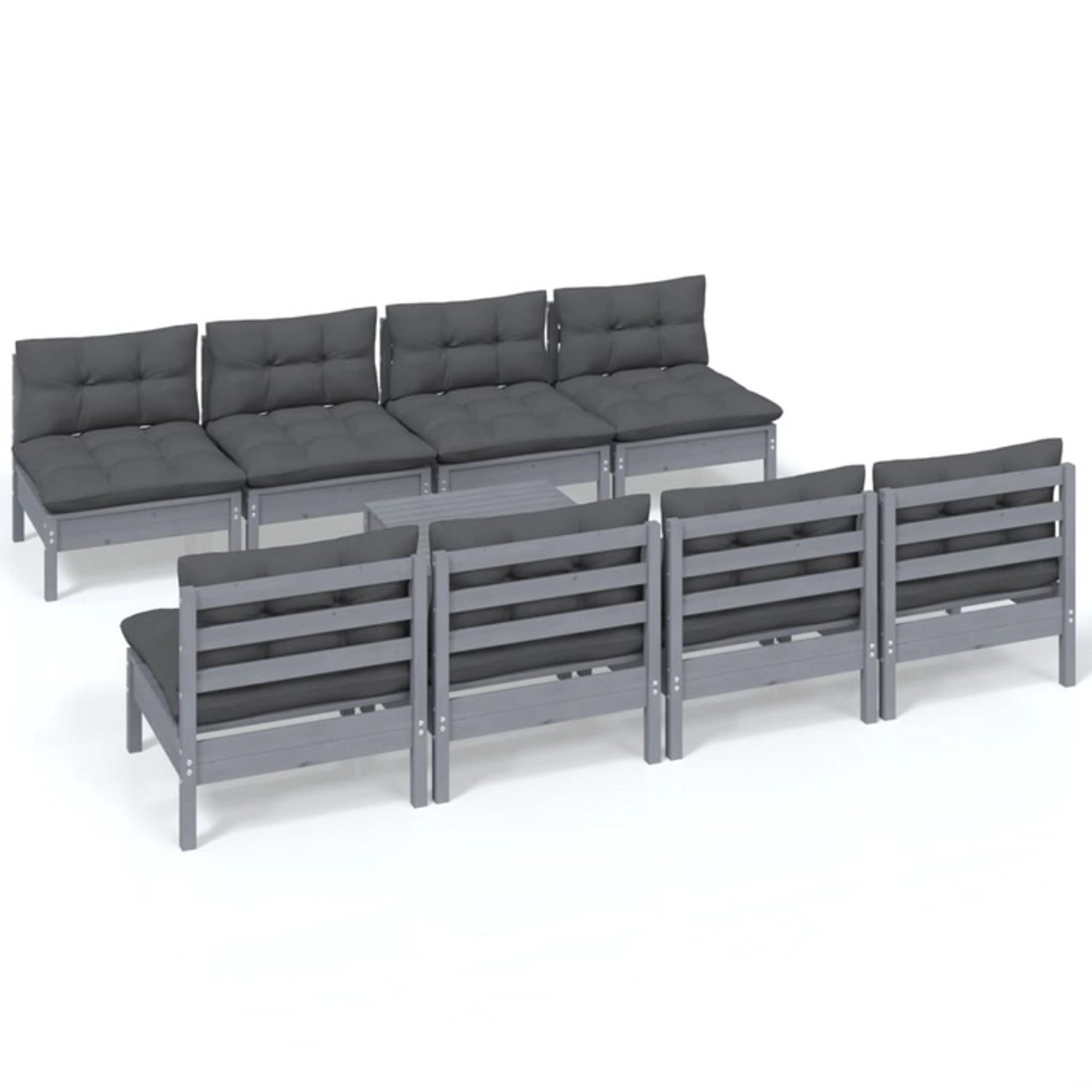 vidaXL 9-tlg Garten-Lounge-Set mit Kissen Kiefer Massivholz Modell 95 günstig online kaufen