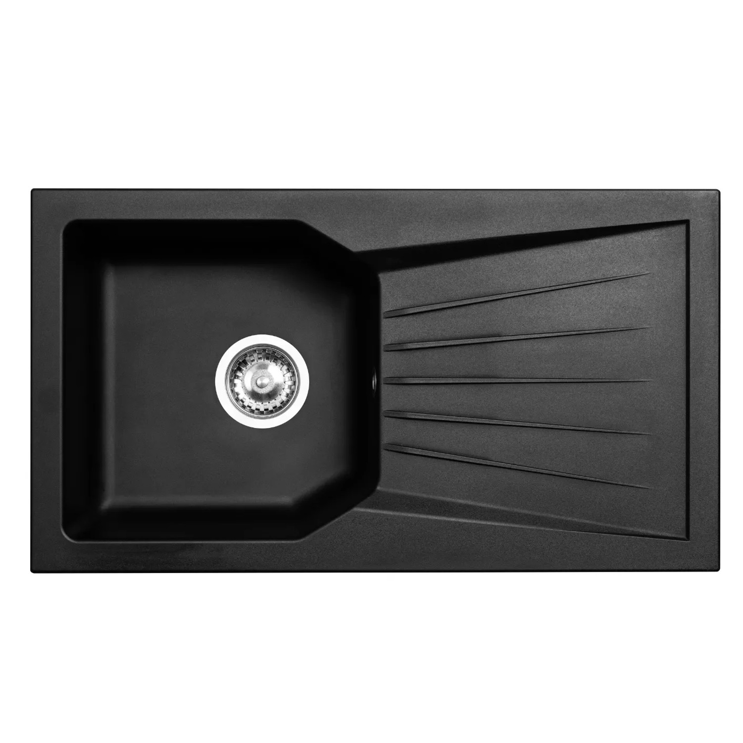 Pyramis Einbauspüle Zephyrus aus Verbundwerkstoff 78 cm x 43,5 cm Schwarz