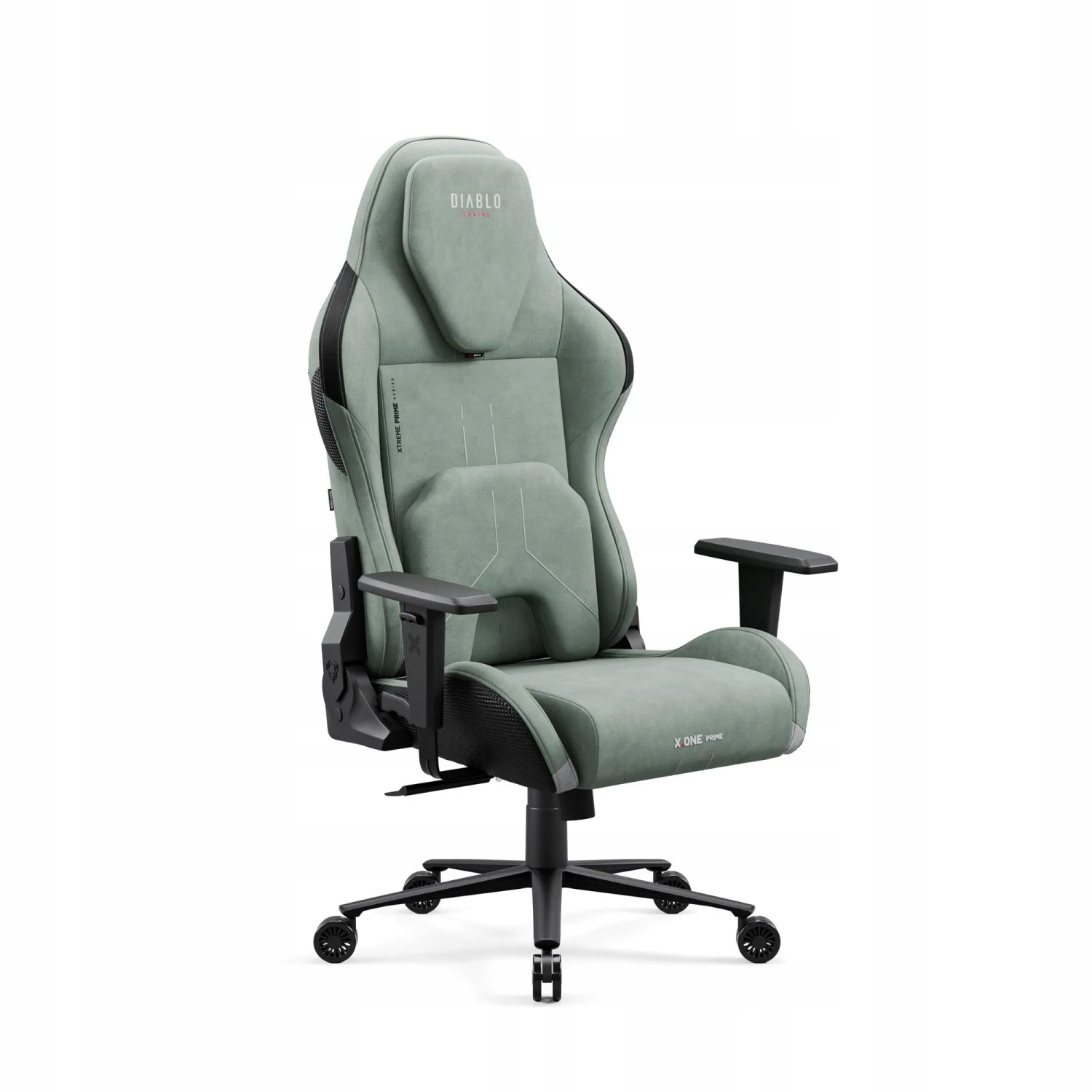 DIABLO CHAIRS Ergonomischer Gaming-Sessel aus Stoff X.One PRIME Normal Size Ghotic Green Grün