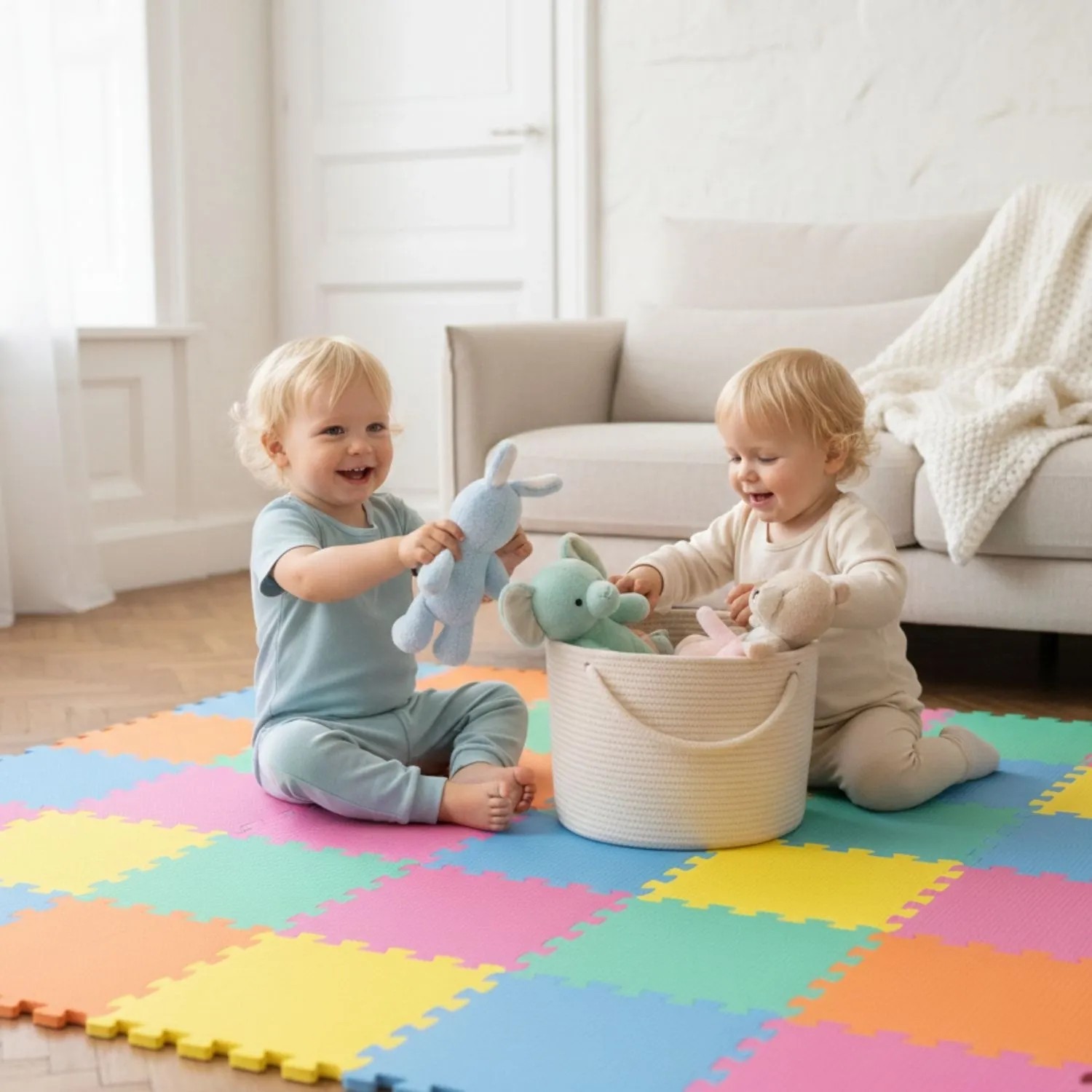 LittleTom Baby & Kinder Puzzlematte 30 x 30 cm 9 Stück Buntfarben